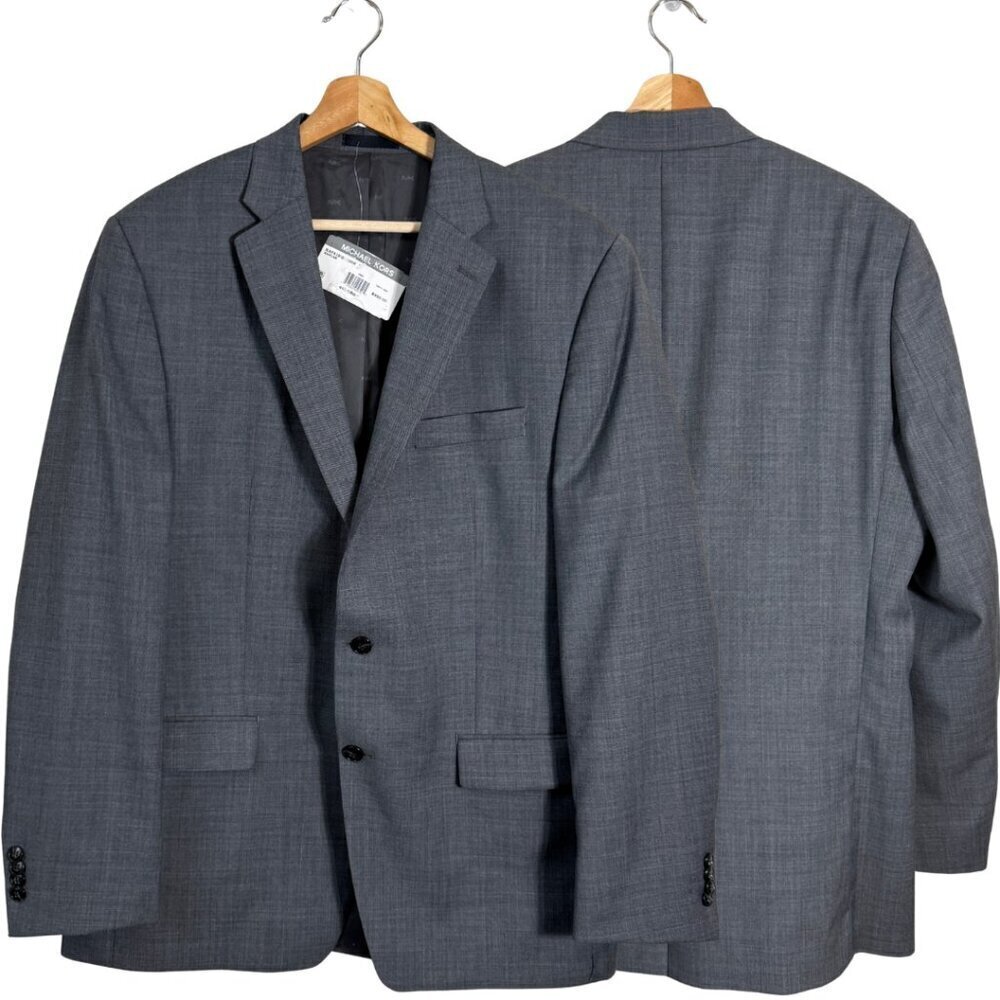 Michael Kors Wool Sport Coat Dinner Jacket Blazer Men 44l Gray Career Formal Nwt
